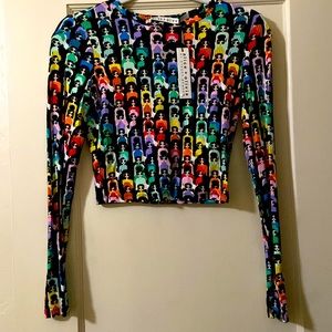 Alice + Olivia Fashionista Glam Crop Top XS